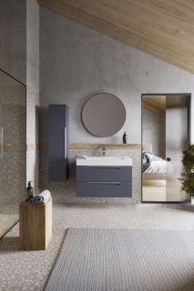 Шкаф-пенал Aqwella Cube 30см серый CUB0503GR